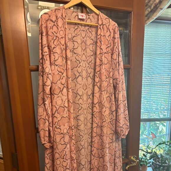 Buddy Love Other - Large, Pink, Buddy Love Duster in Snakeskin